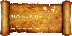 Ménesi Arita névjegykártya